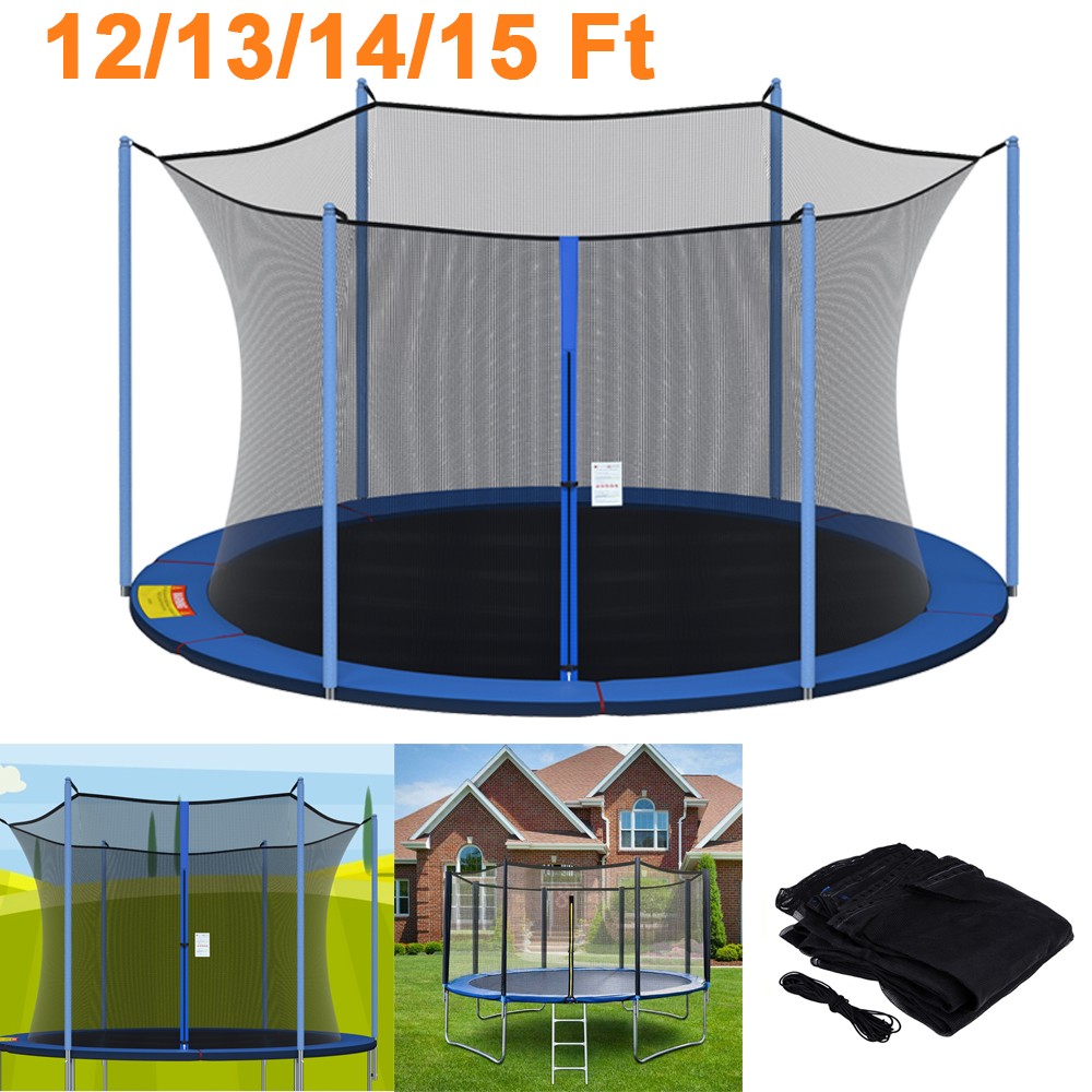 Trampoline Safety Net Enclosure Fit 12FT 13FT 14FT 15FT Frame Replacement Parts