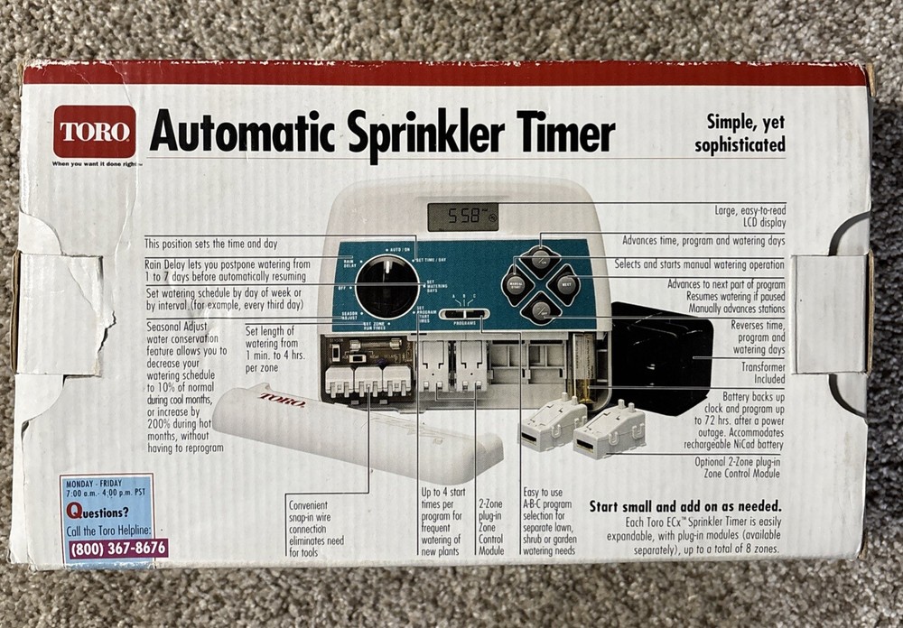 Automatic Sprinkler Timer Toro Model 53331 Expandable NEW