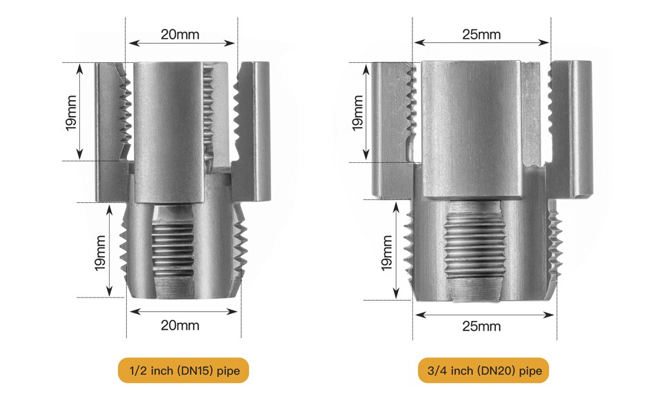 2PCS Pipe Thread Cutting Tool, Electric Drill Compatible Pvc Pipe Threader Kit