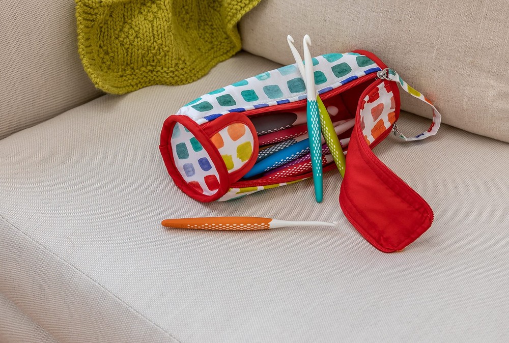 Roll & Organizer Rainbow Specks Crochet Hook Storage Case