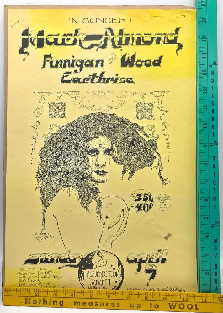 Mark-Almond Handbill Finnigan & Wood Resurrection Cabaret San Francisco 1972