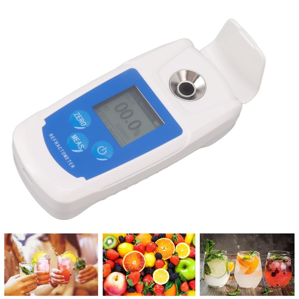 Digital Brix Refractometer, 0-55% Range, ±0.2% Accuracy, Backlight Display,...