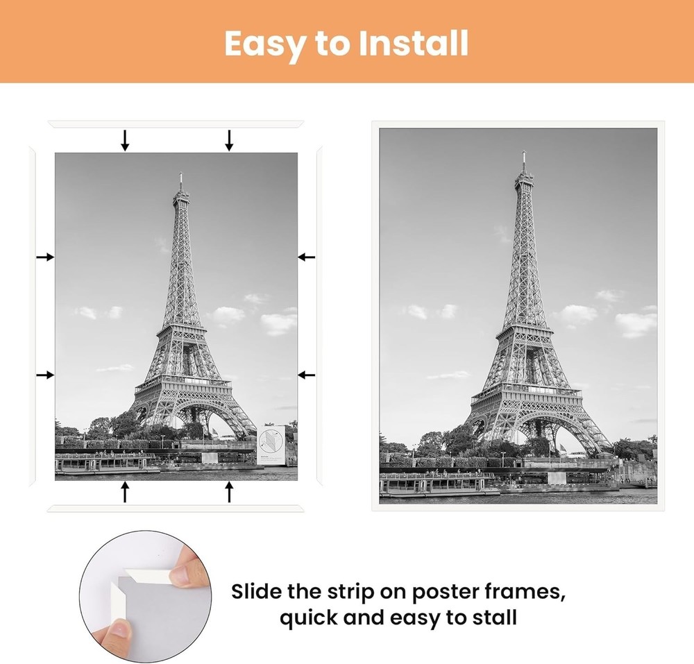 upsimples 16x24 Picture Frame, Scratch-Proof Poster Frames, 3 Pack, White