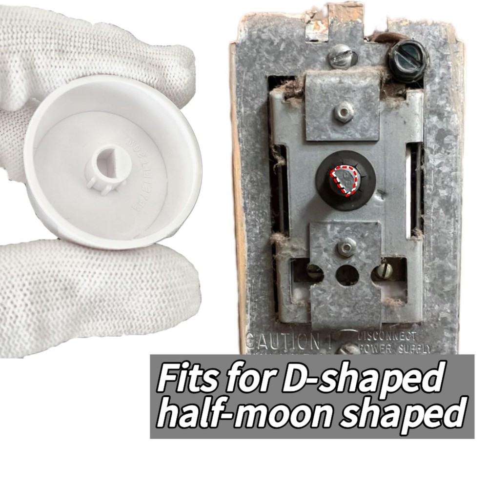 Thermostat Knob replacement for Single or Double Pole Wall Heater White