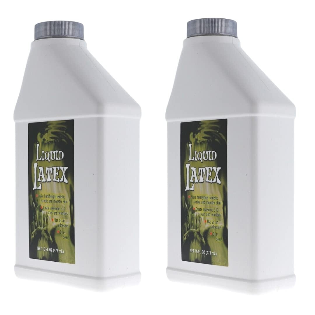 Liquid Latex 2 Pack - Dries CLEAR - General Purpose, Professional Special FX