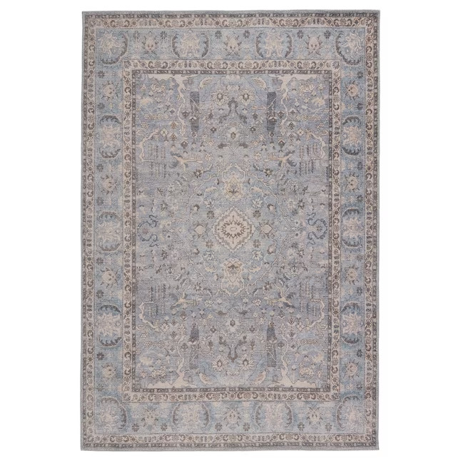 allen + roth with STAINMASTER Davis 5 X 7 Beige Indoor Floral/Botanical Area Rug
