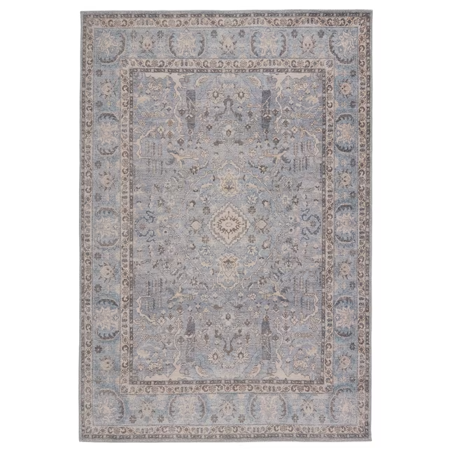 allen + roth with STAINMASTER Davis 5 X 7 Beige Indoor Floral/Botanical Area Rug