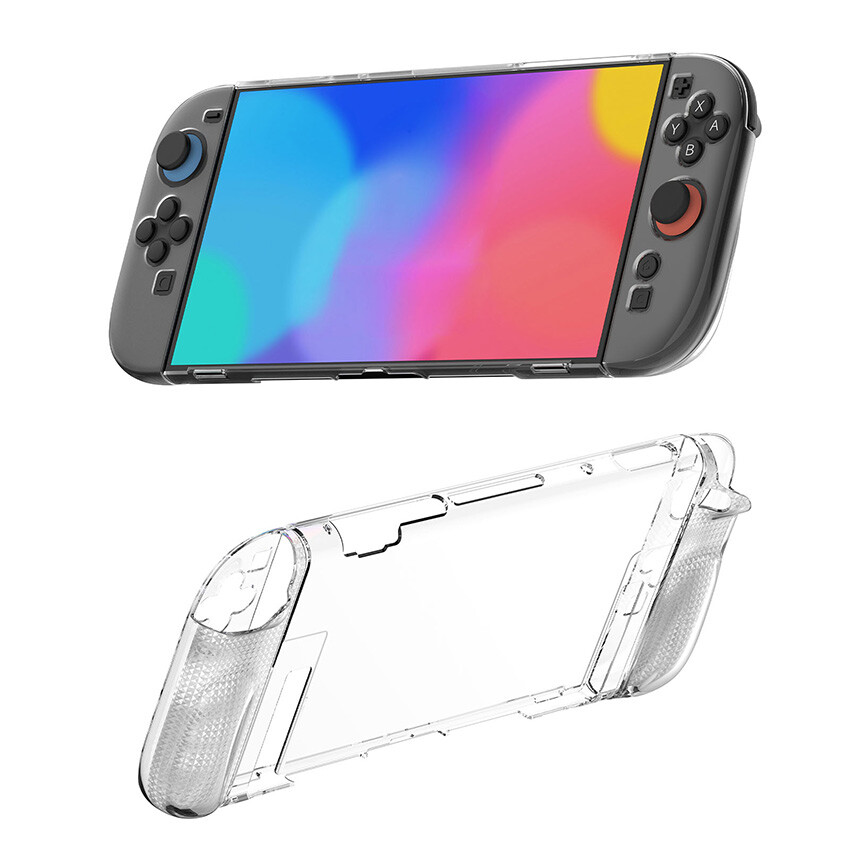 For Switch 2 TPU Diamond Pattern Split Protective Case + 4x Rocker Caps Set