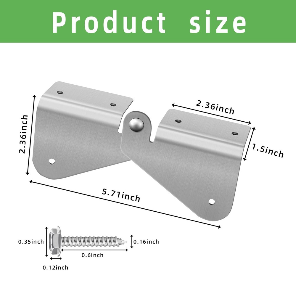 2Pack 4Pcs Gutter Extension Hinge, Downspout Extension Flip-Up Hinge, Easy DI...