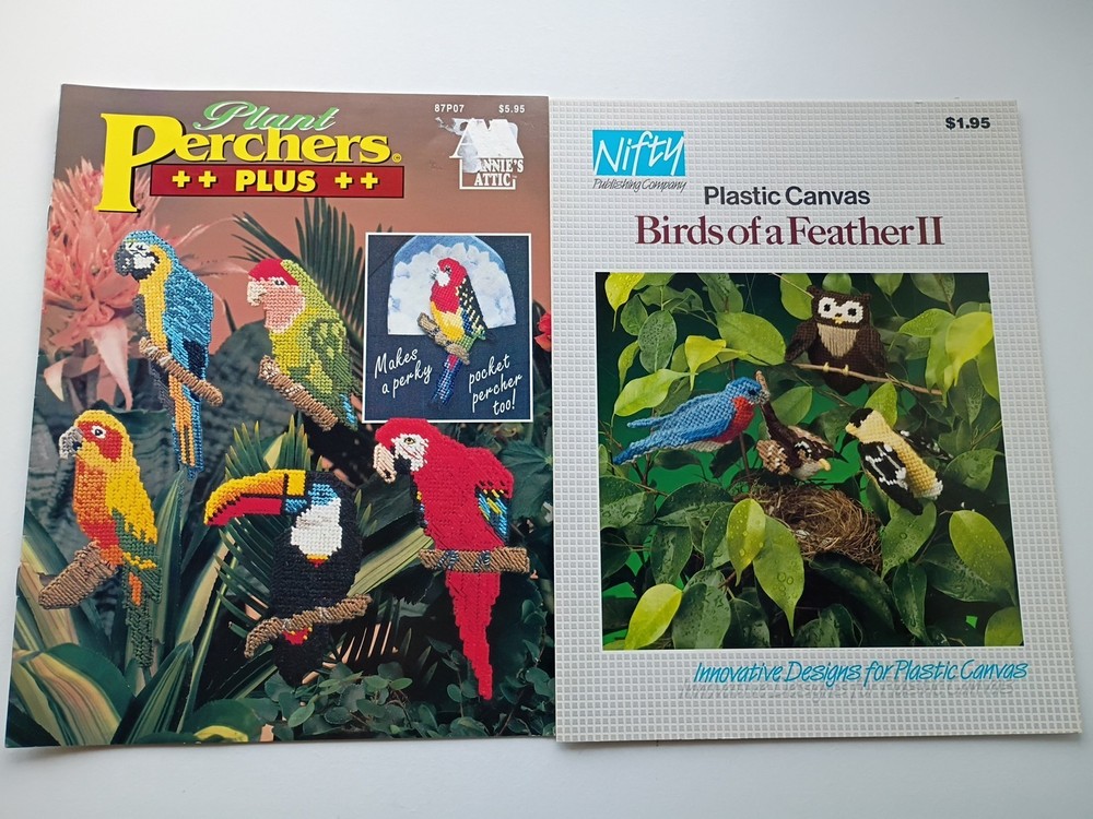 TWO Bird Plastic Canvas Pattern Booklets