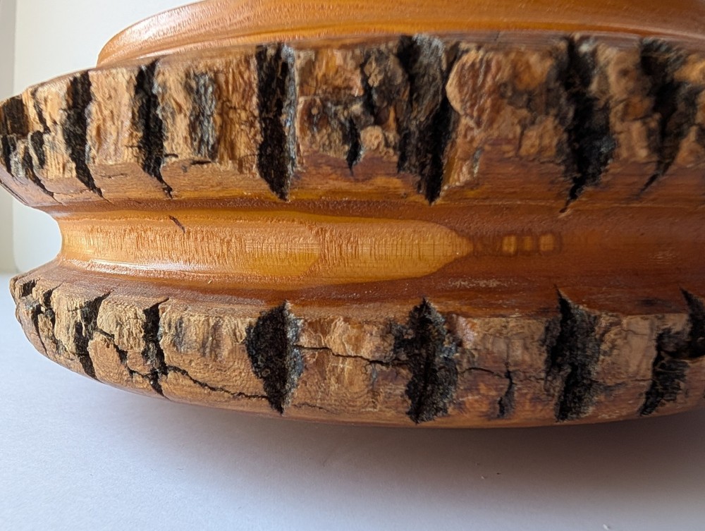 Vintage Rusticware Nut Bowl Set With Edge Tree Bark Nutcracker