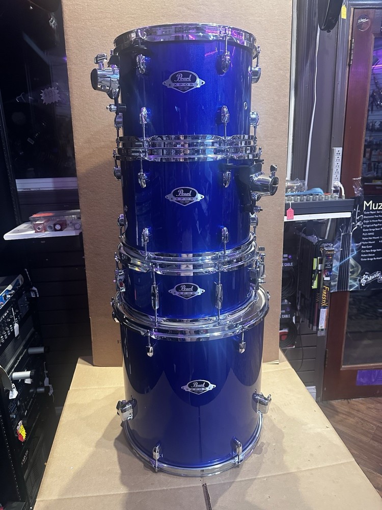 Pearl Export Series 5-Piece Drum Shell Pack – High Voltage Blue – Display Model