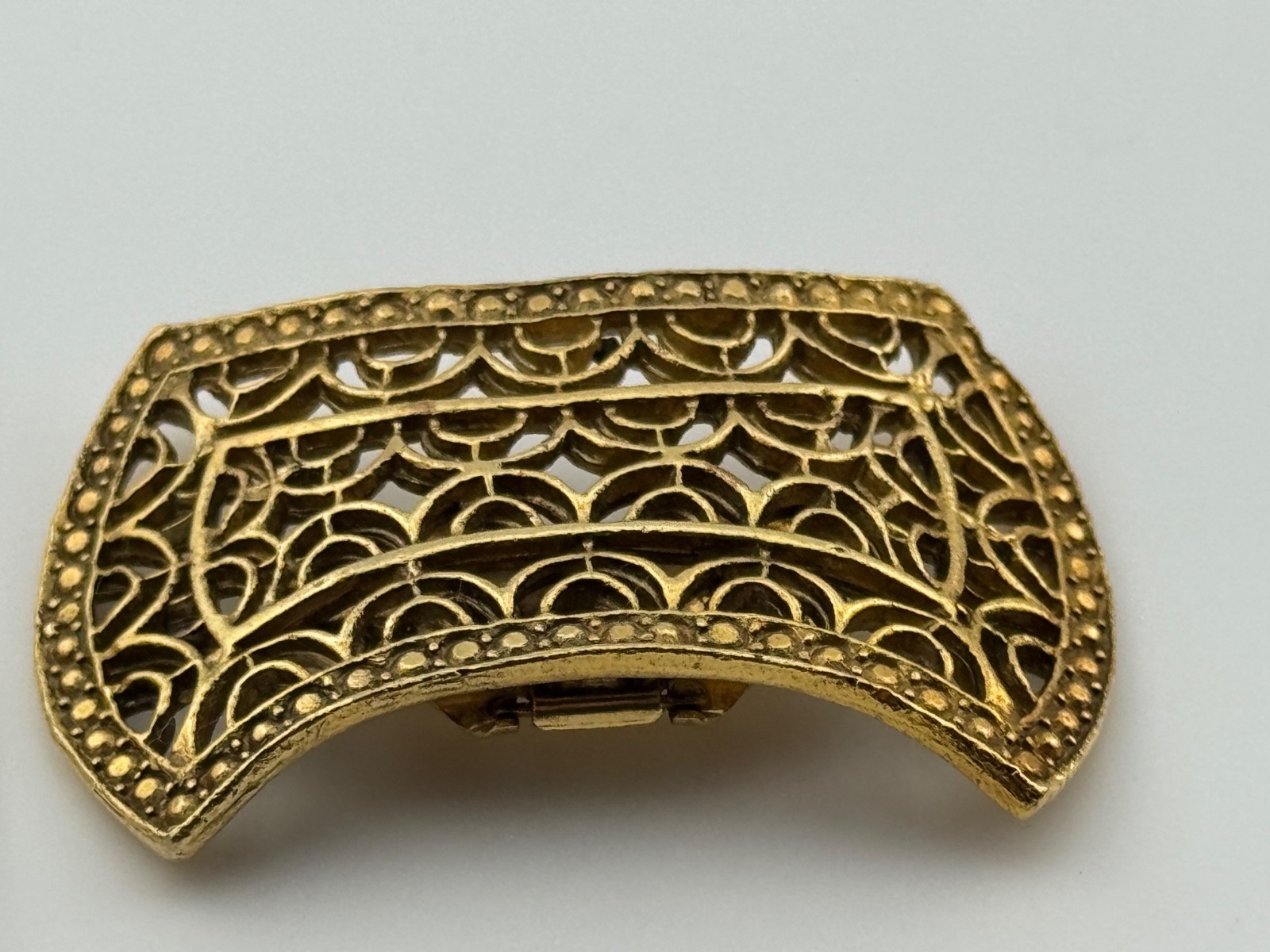 Vintage Musi Shoe Clips Gold Tone Signed