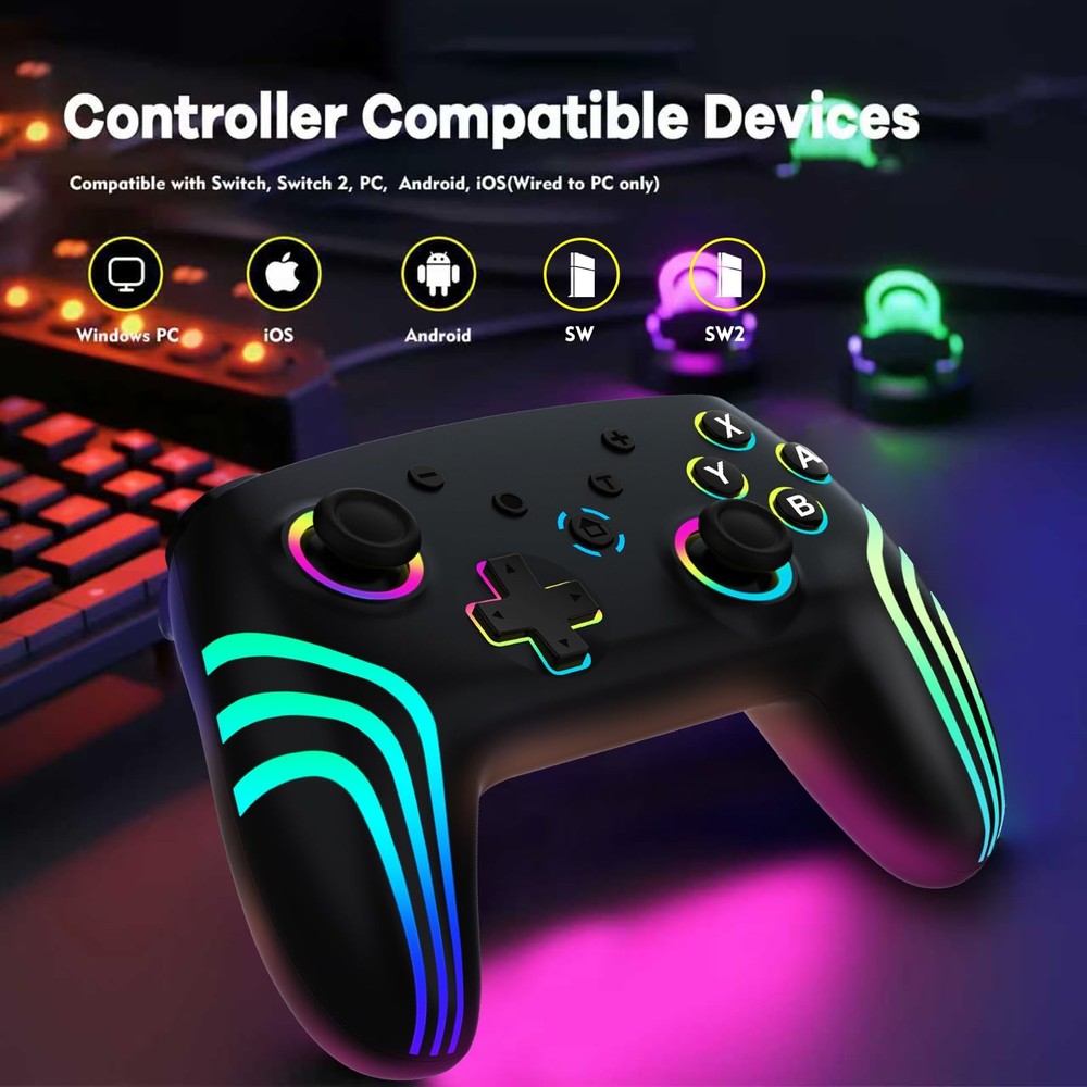 MYSTILUCK Wireless Pro Controller for Switch/Switch 2/Lite/OLED/PC, Gamepad w...