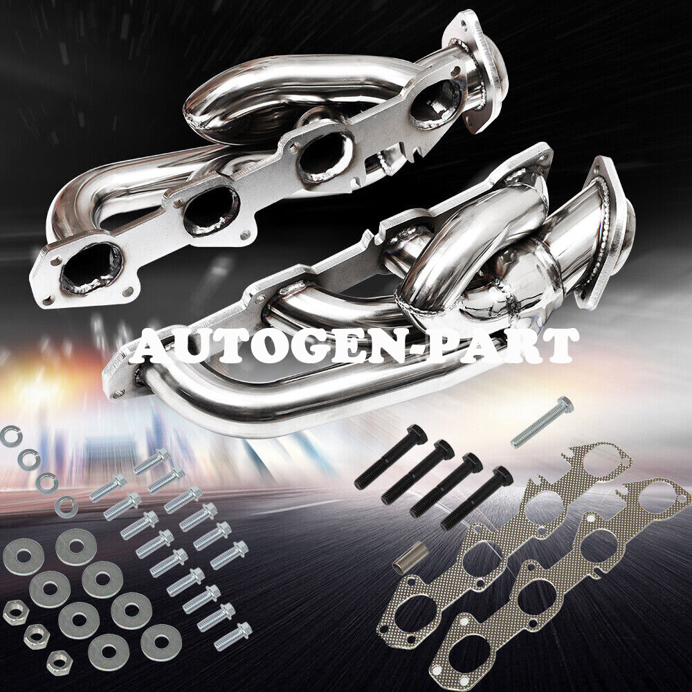 For 09-18 Dodge Ram 1500 Headers Exhaust Shorty Hemi Polished Stainless 5.7L