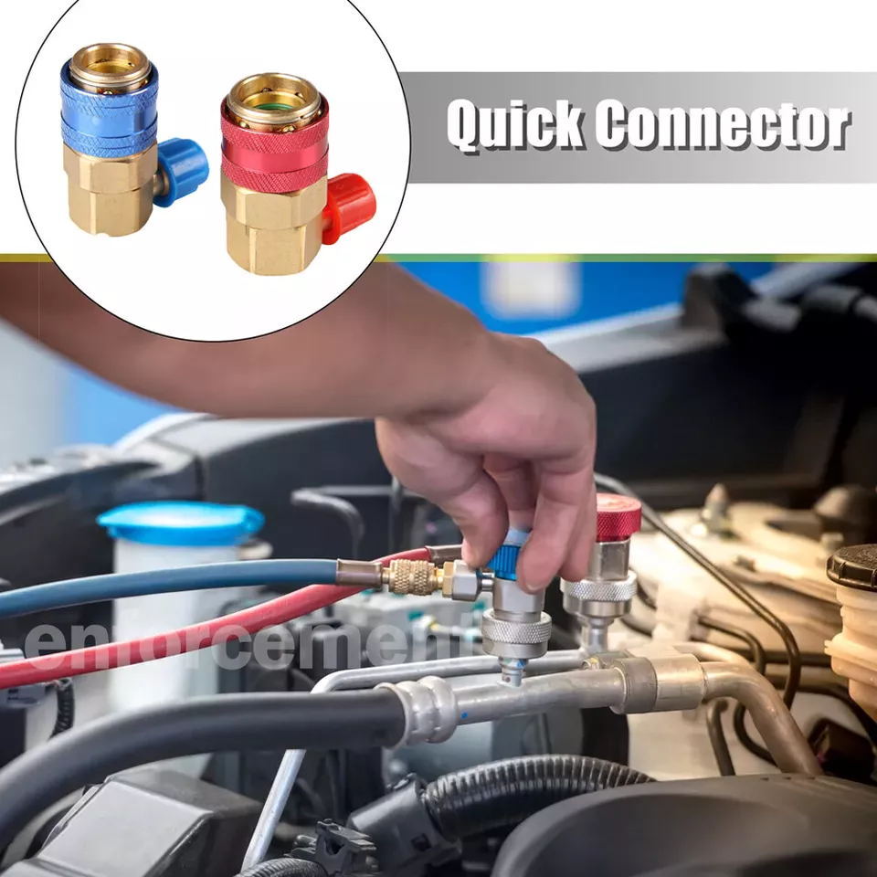 Refrigeration AC Manifold Gauge Conversion Kit High Low Angle Quick Adapter ACME