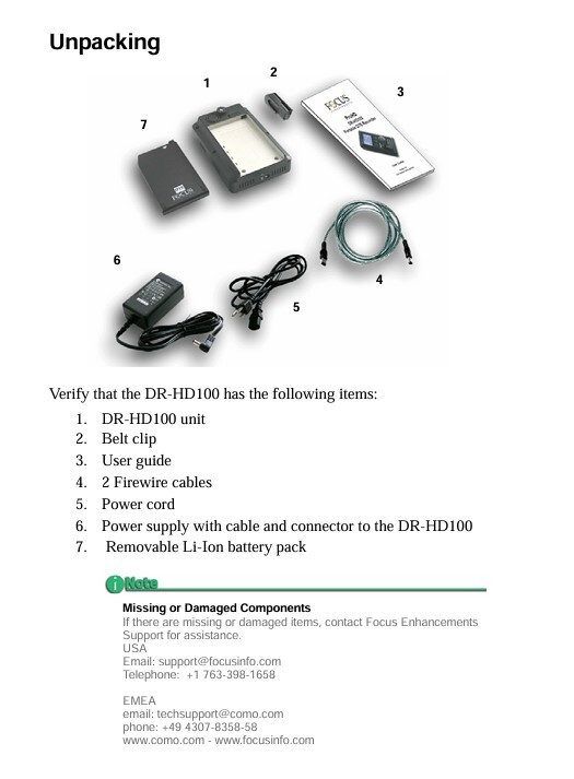 DTE Technology Pro HD Portable Recorder Model DR-HD 100
