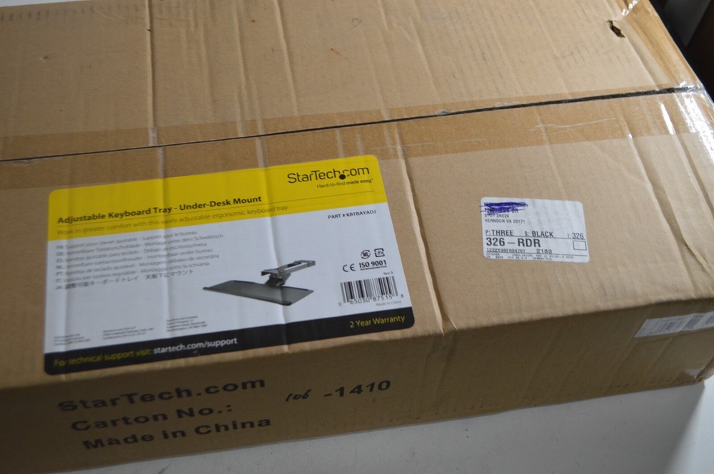 StarTech.com Under Desk-Mount Keyboard Tray - 26.4” Wide - Adjustable