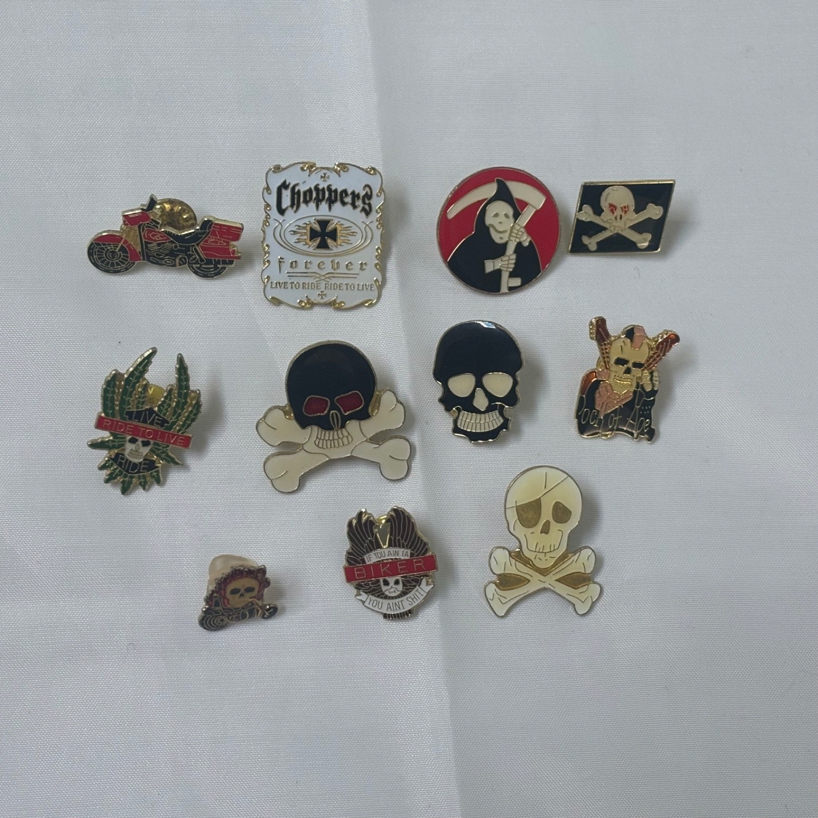 Biker Lapel Pins Set Of 11 Pins
