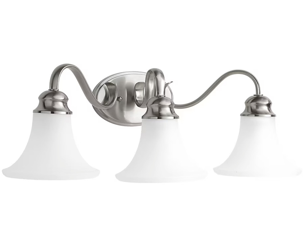 3-Light Brushed Nickel Transitional Vanity Light (PROGRESS LIGHTING #P2097-09)