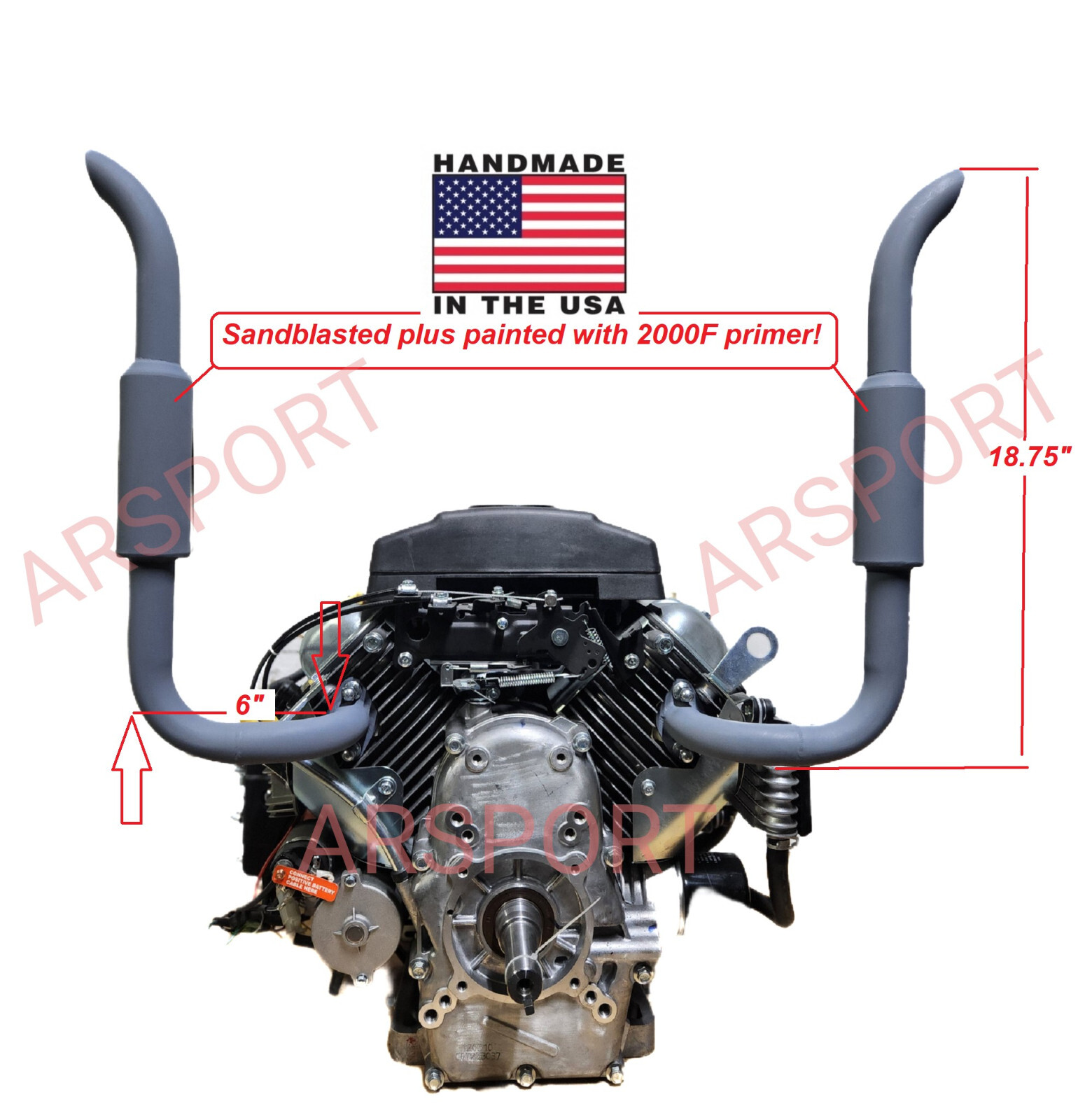 Exhaust pipes mufflers For Predator 670cc V-Twin, Small tractors Exhaust.