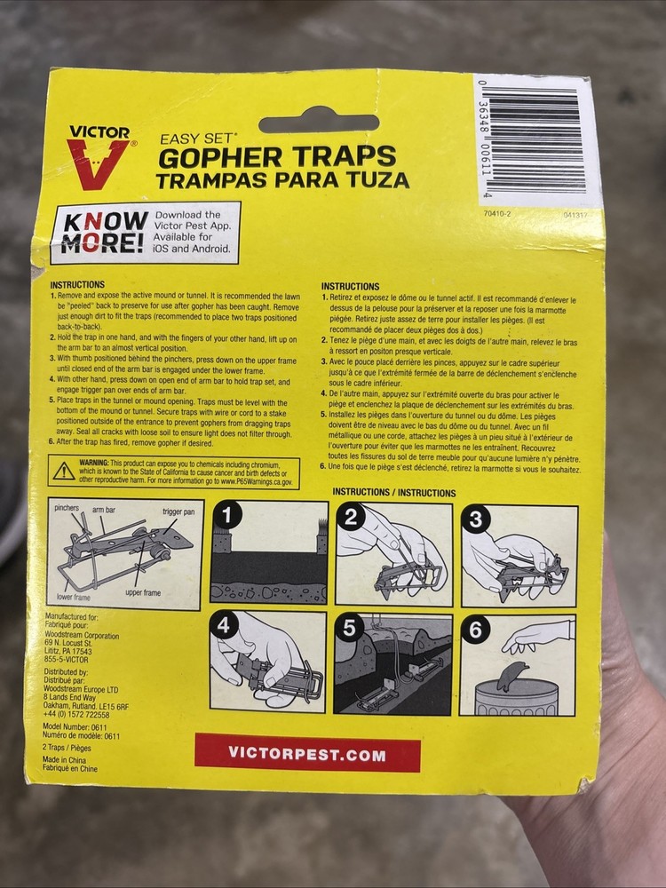 Victor 0611 Easy Set Gopher Trap 2 Pack New