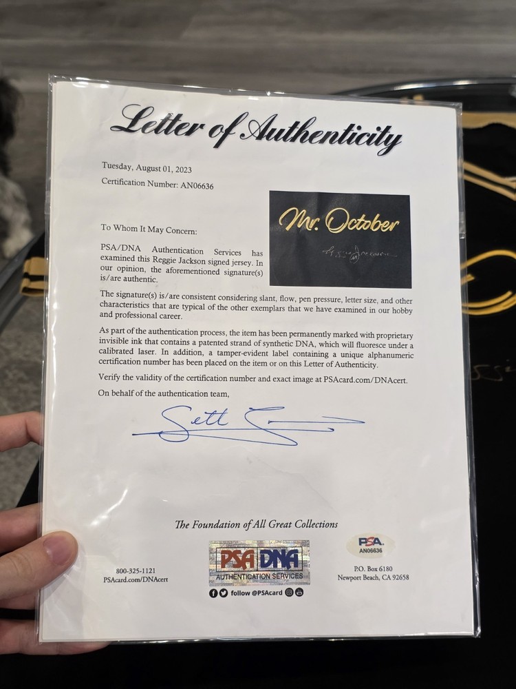 Reggie Jackson Autographed/Signed Custom Mr October PSA/DNA