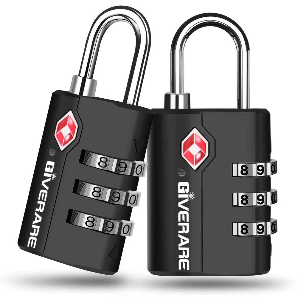 2 Pack TSA Approved Travel Luggage Locks, Suitcase Combination Lock, Keyless ...