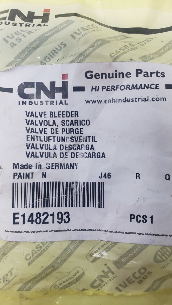 CNH Valve Bleeder E1482193