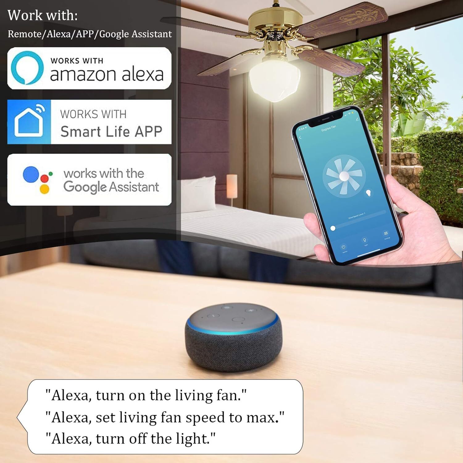 Universal Wireless Remote Control and Receiver Kits for Ceiling Fan Lamp Home