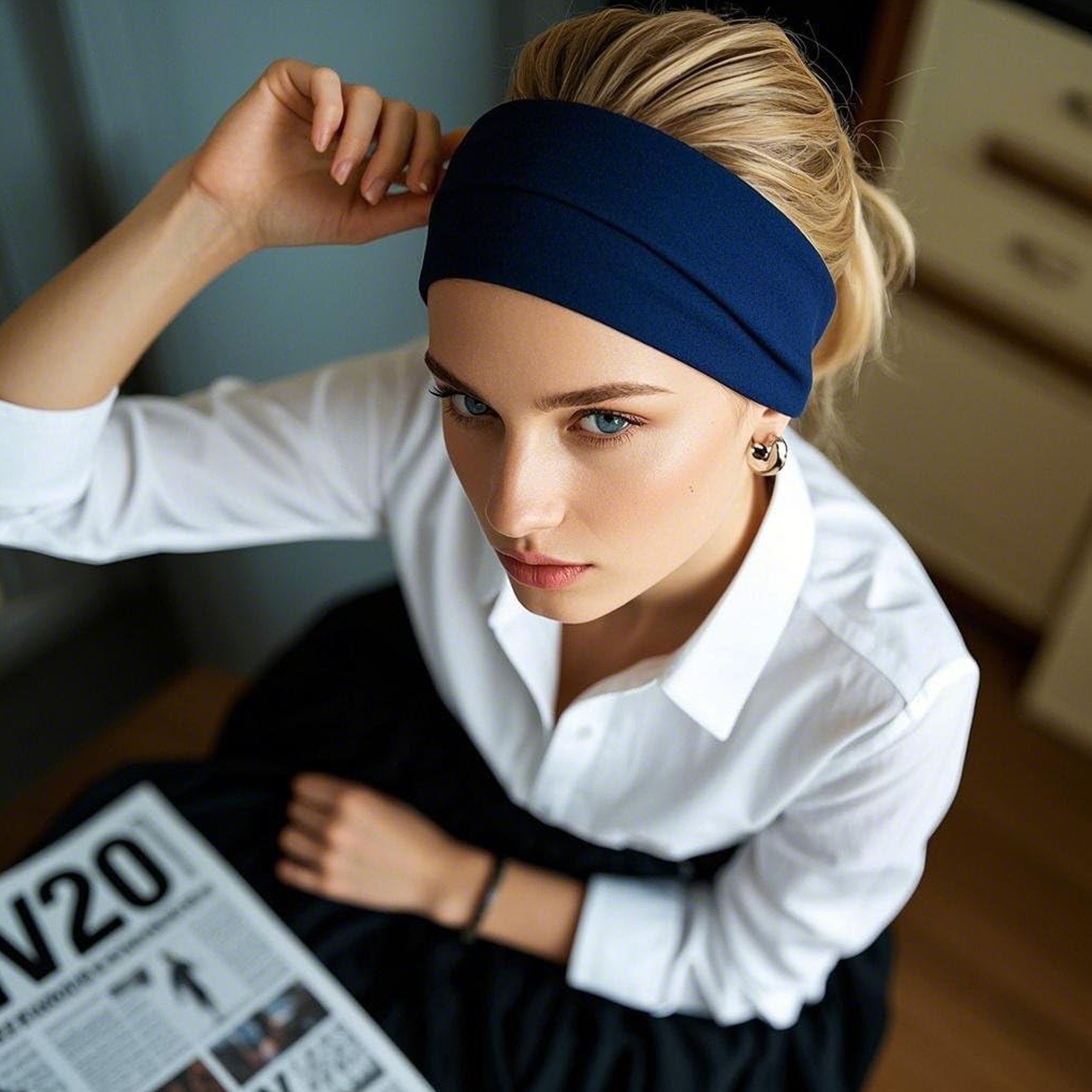 10 PCS Soft Elastic Headbands Unisex Wide Sports Hair Bands for Gym Running Yoga