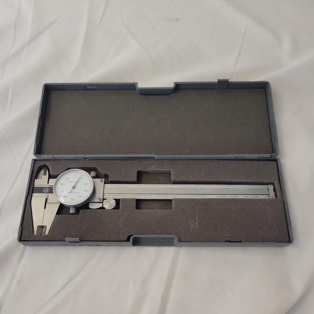 Dial Caliper | 0–6” Range | Precision Machinist Tool in Foam Case Shoch-Proof