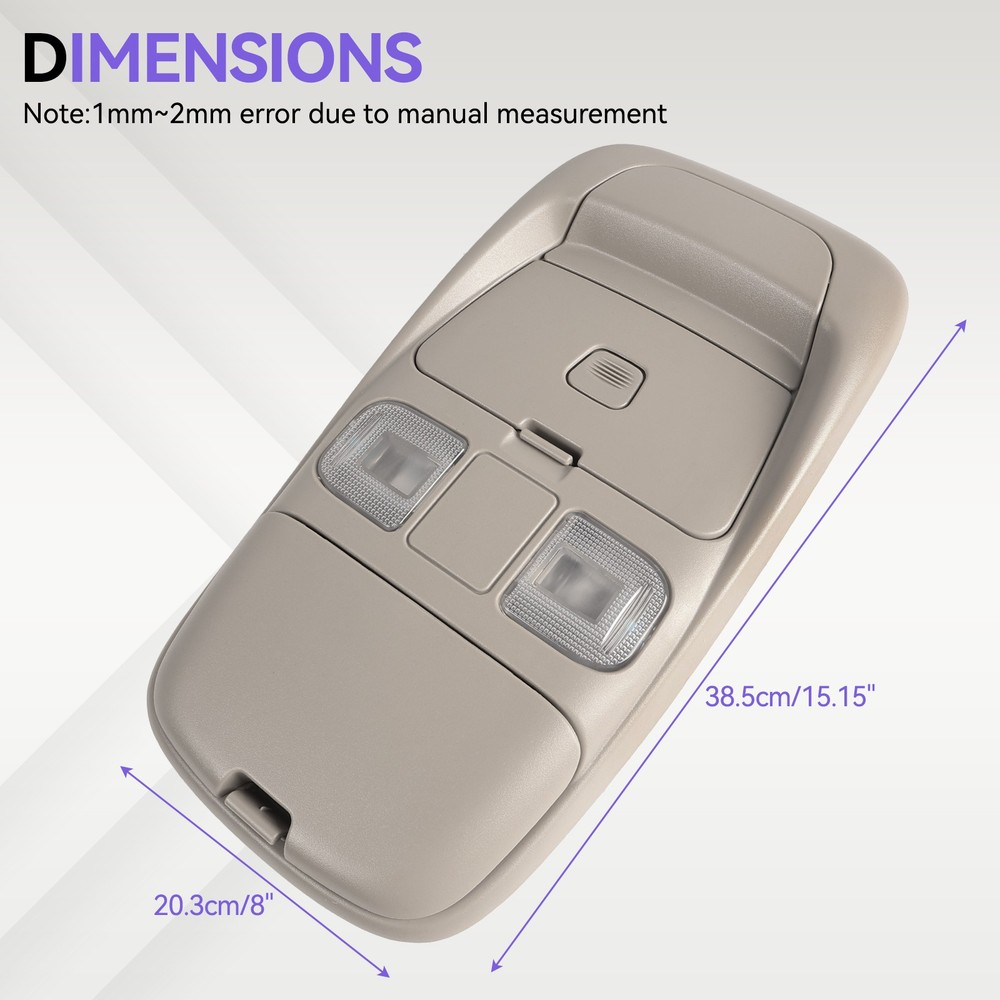 LED Interior Overhead Ceiling Console Dome Light Storage For 98~02 Ram 1500 2500