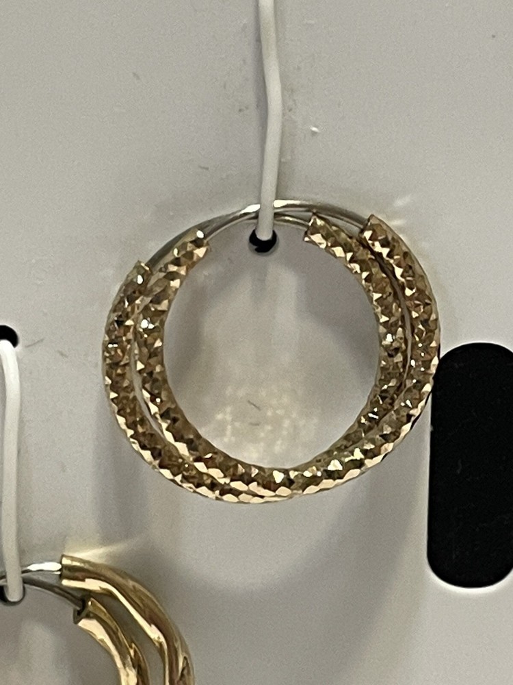 NWT 3 Pairs icing gold tone hoop round circle earring set Sensitive Solution