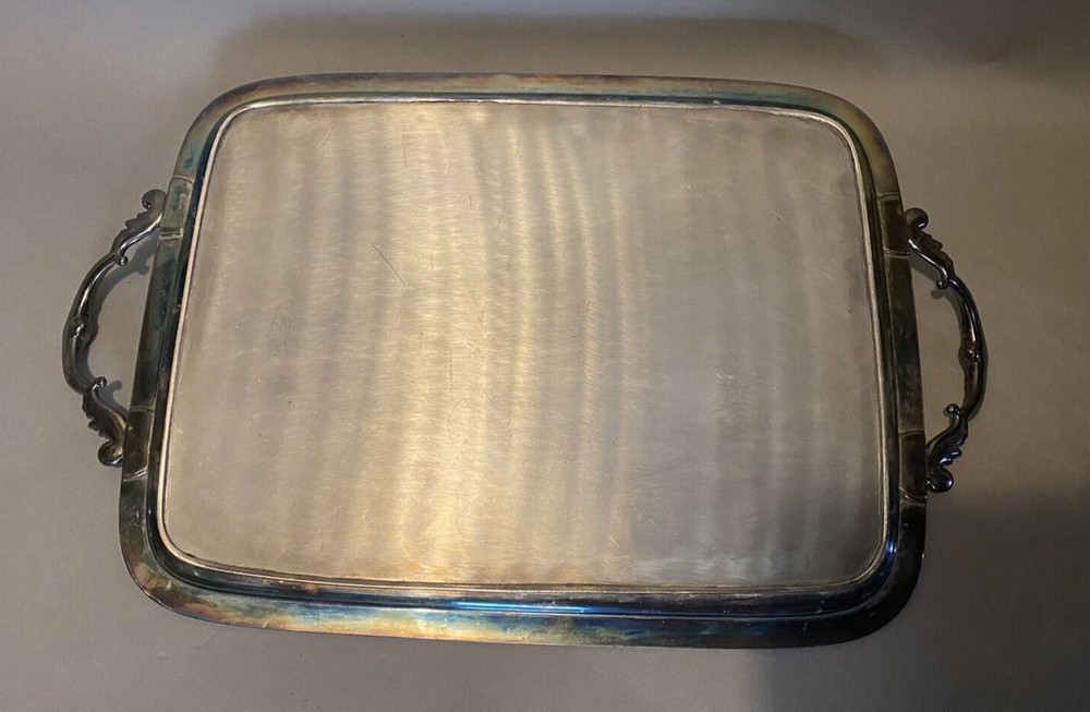 Antique Victorian Silver Plate Serving Platter Tray