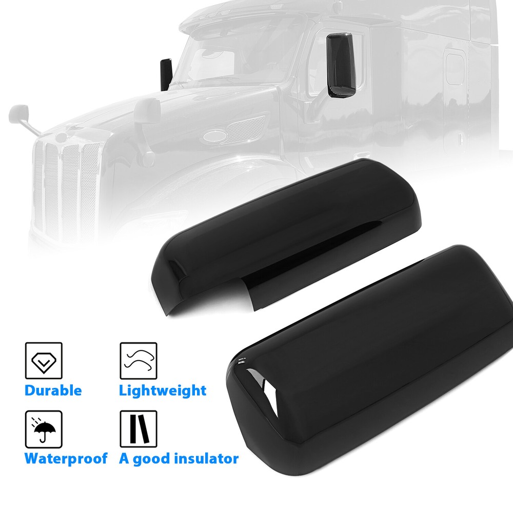For Peterbilt 579 Black Driver & Passenger Side Replacement Door Mirror Covers
