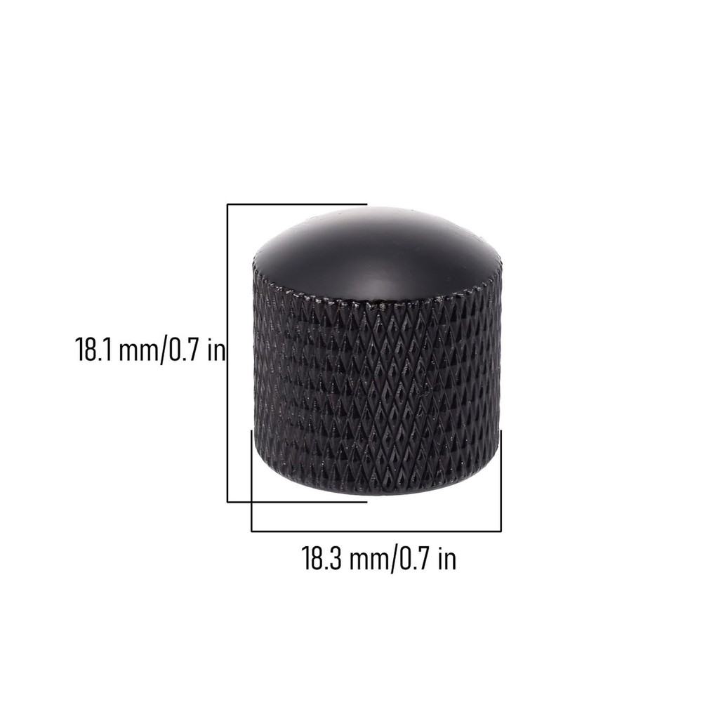 4Pcs Black Metal Guitar Control Knob Volume Tone Dome Knobs