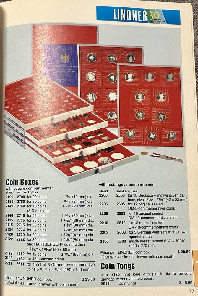 VINTAGE 2000 / 2001 LINDNER STAMP SUPPLIES & ACCESSORIES CATALOG - 92 PAGES