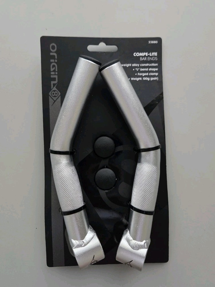 Origin8 Compe-Lite Bar Ends "L" Shape Alloy Silver 33880
