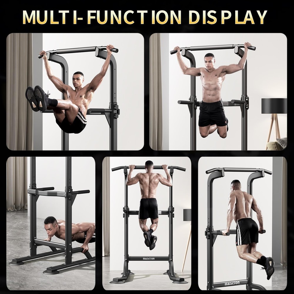 DONIUZ Power Tower Pull Up Bar and Dip Station, Multi-Function Home Gym, Stre...