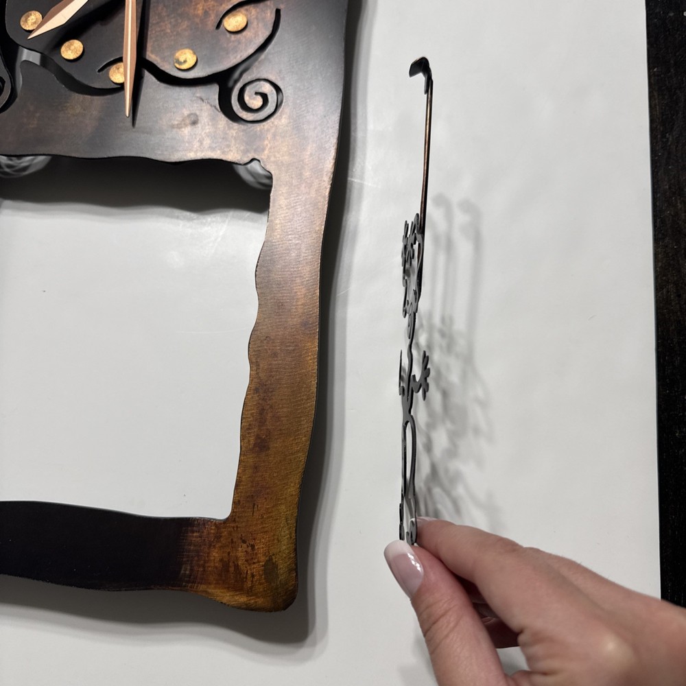 Heavy Metal Rectangular Shaped Clock MCM With Pendulum