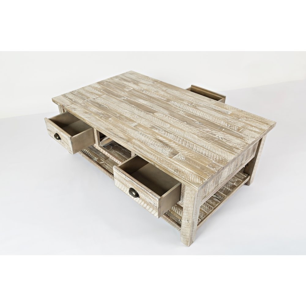 Artisan's Craft Rustic Farmhouse Distressed Solid Wood Coffee Table
