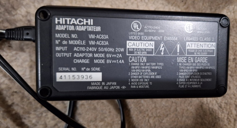Hitachi VM e58A video camera Read Please