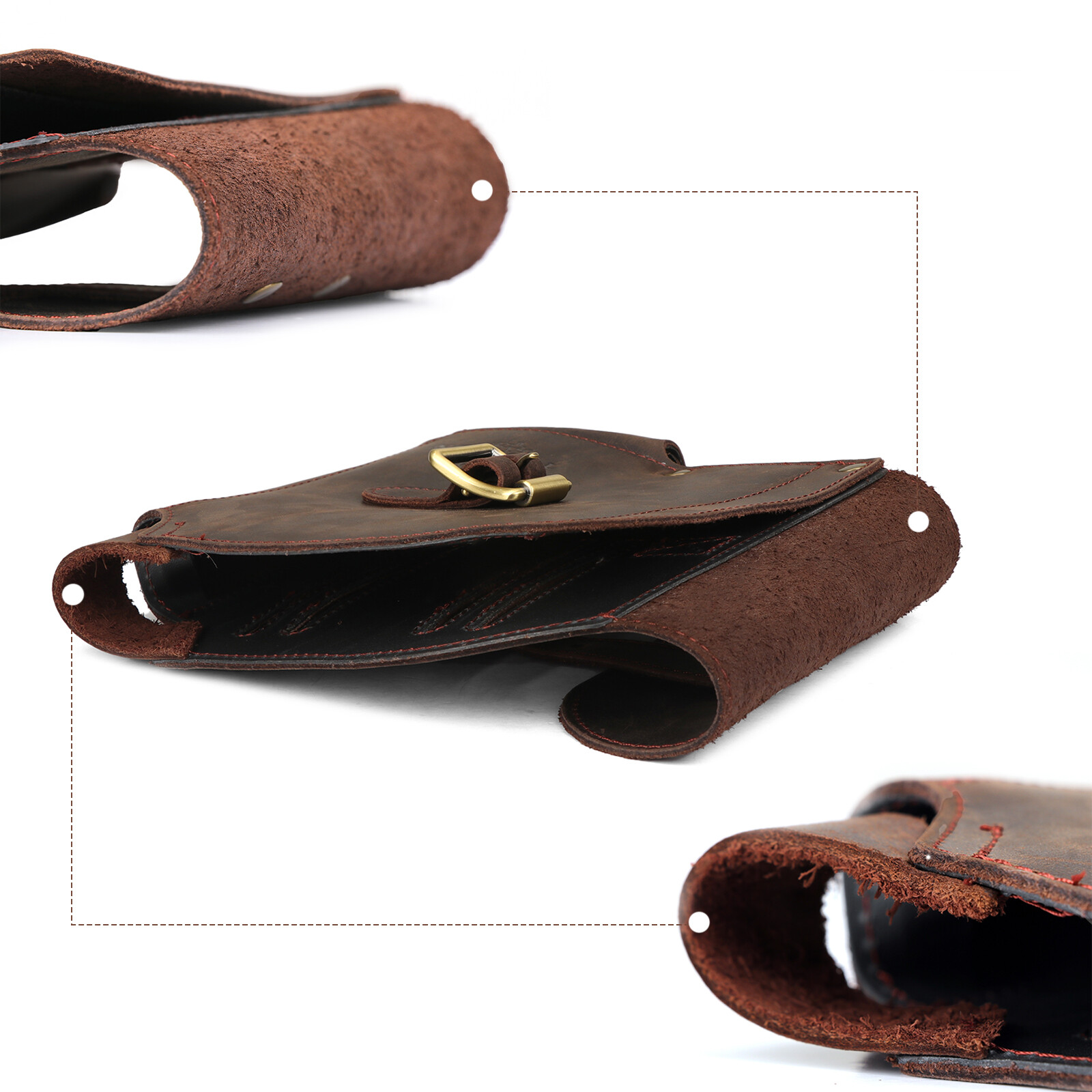 TOURBON Leather Heavy Duty Axe Belt Pouch Loggers Felling Hatchet Head Cover