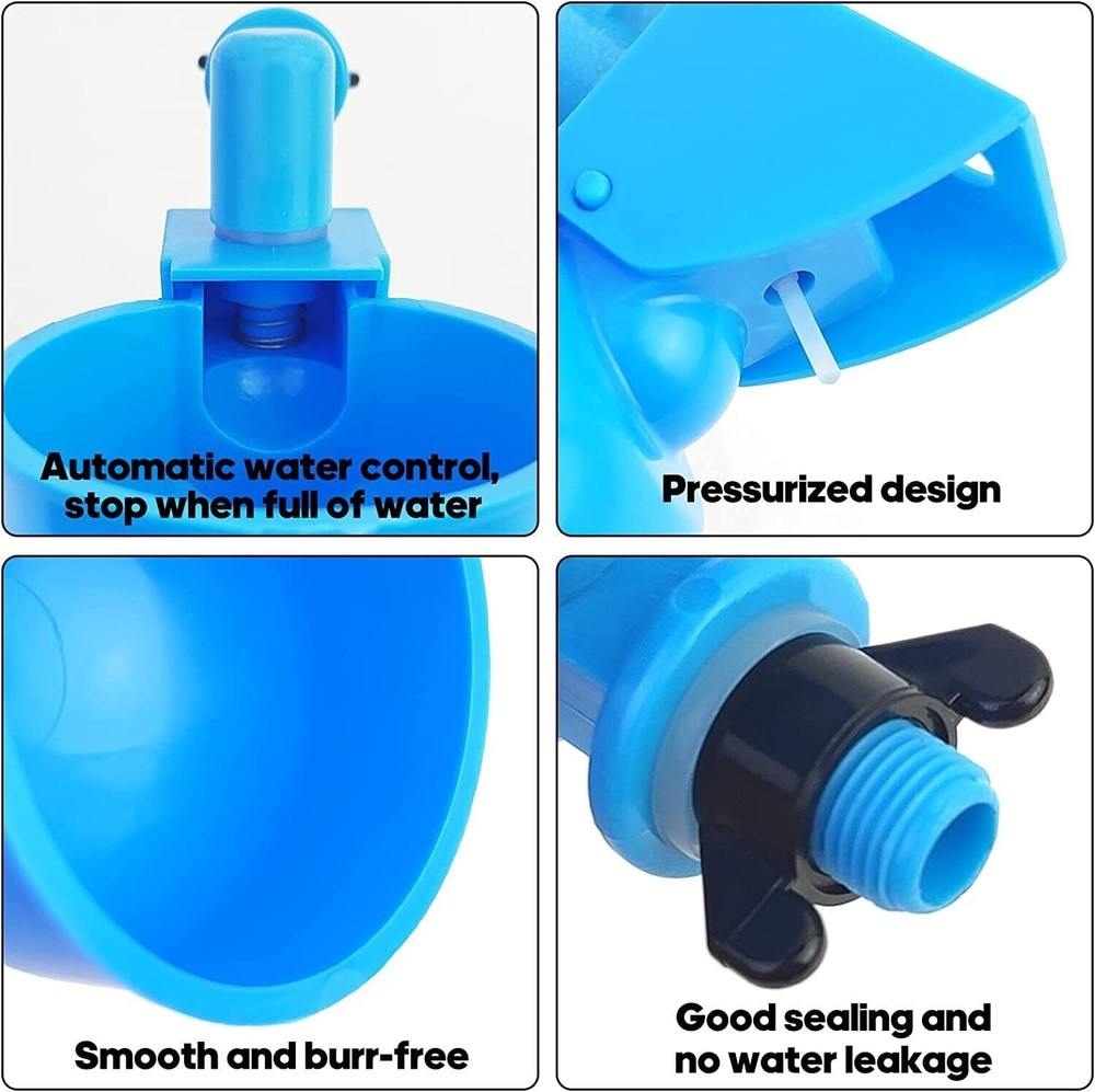 20PCS Automatic Water Cups Poultry Drinker Waterer Chicken Duck Quail Drinking