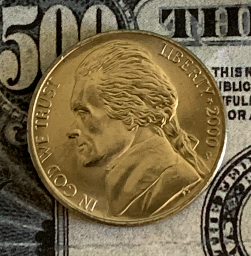 2000 P Jefferson Nickel - Full Steps - UNC. Combined Shipping.