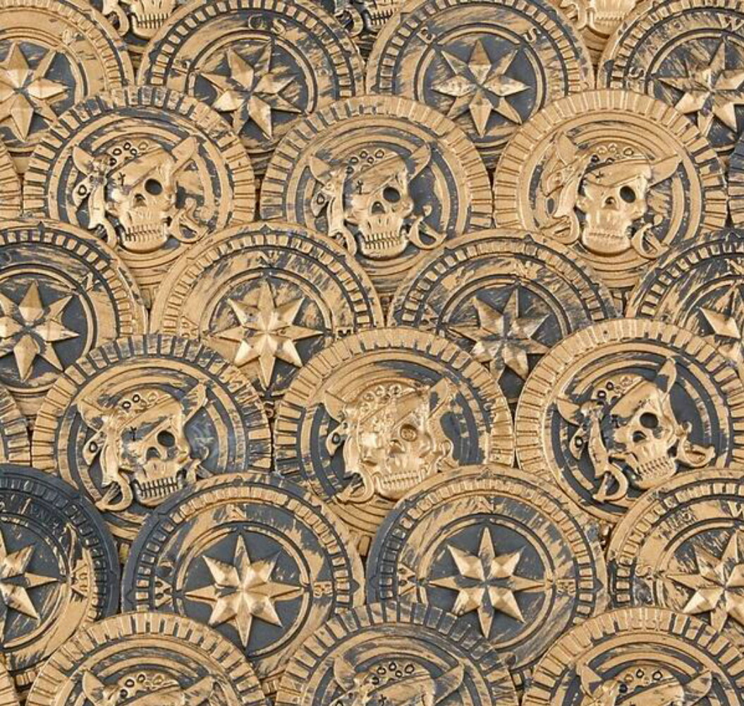 72  Plastic Pirate Gold Play Toy Coins Birthday Party Favors Pinata Money Coin