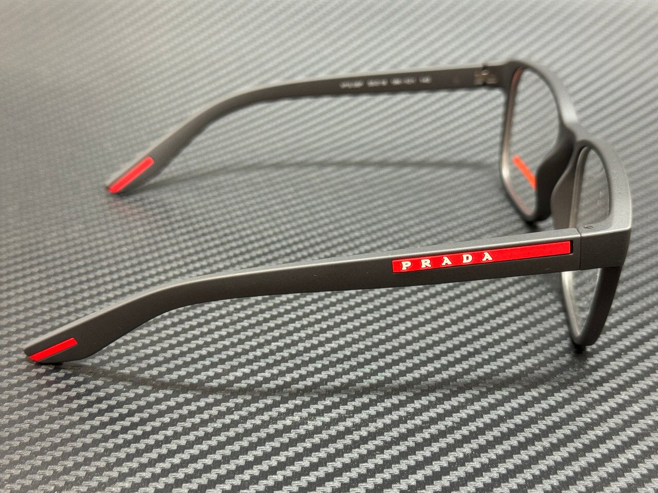 PRADA LINEA ROSSA PS 06PV 18K1O1 Matte Grey Ghisa Men's 55 mm Eyeglasses