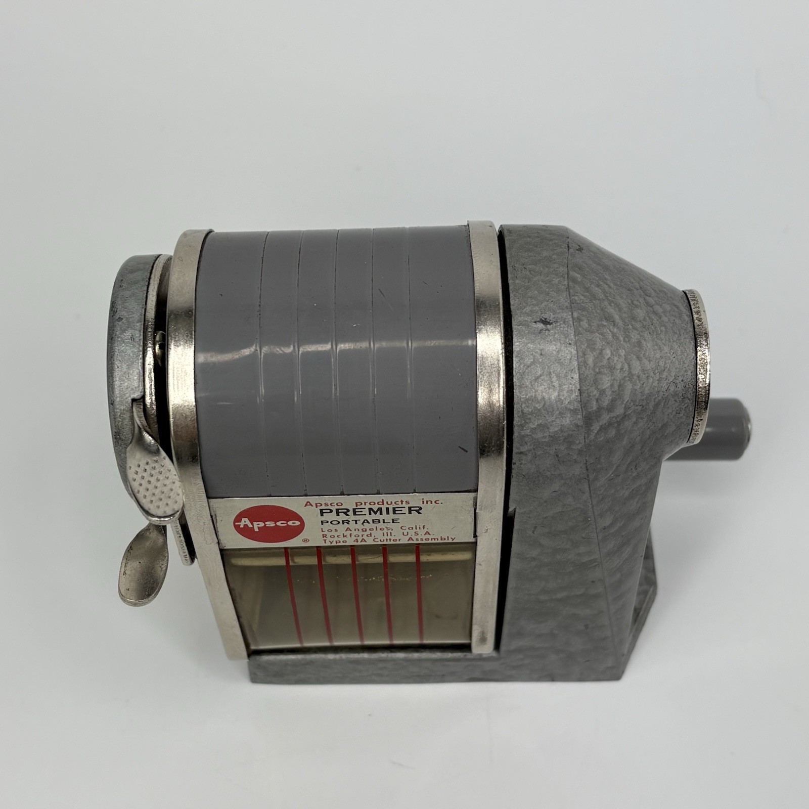 Vtg Apsco Hand Crank Pencil Sharpener Desktop or Wall Mount School House Classic