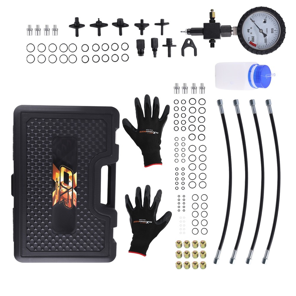 Diesel Engine Common Rail Pressure Test Kit 2000BAR Diagnostic Tool with Hoses